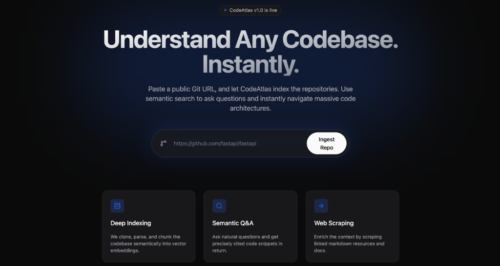 CodeAtlas AI Platform Interface